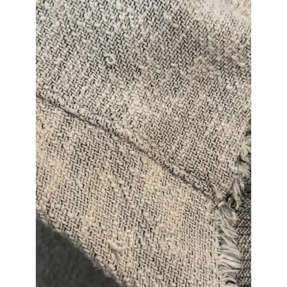 We The Free Women's Gray Tweed Crop Moto Jacket Frayed Hem 100% Cotton Size 6 - Picture 8 of 8